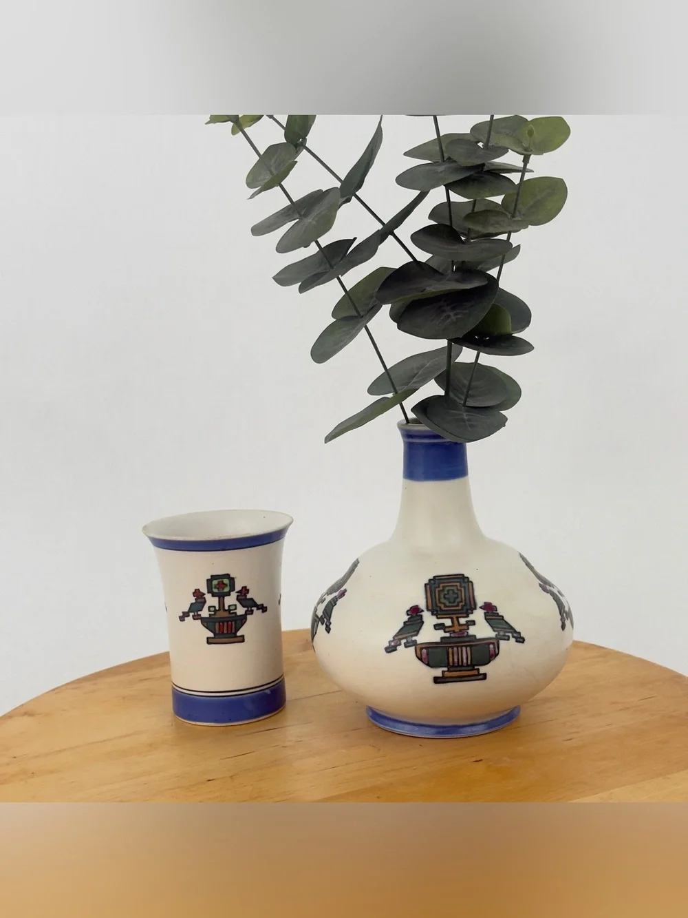 Kinkozan Satsuma Earthenware Pottery Vase and Thumbler, Ceramic Canister, Cup